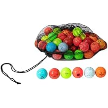 Clean Green Golf Balls Recycled Used Colored Brand Name Bulk Mix - AAA 3A Good Condition Graded Ball - Includes GolfBalls and Mesh Carrying Bag