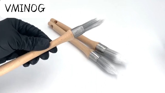 Pack De 3 Pinceaux Ronds à Manche Long En Bois - Pour Peinture Murale, Collage, Bricolage - Tailles 15, 18, 21