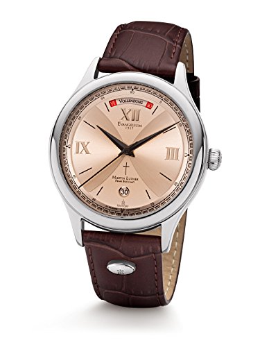 Kronsegler 'Martin Luther - Evangelium Stahl - Bronze - Automatik Herrenuhr limitiert | Datum, Schöpfungstage