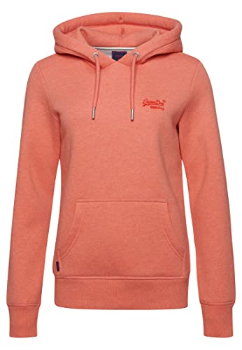 Superdry Damen Vintage Logo Hoodie mit Stickerei La Korallenrot Meliert 44