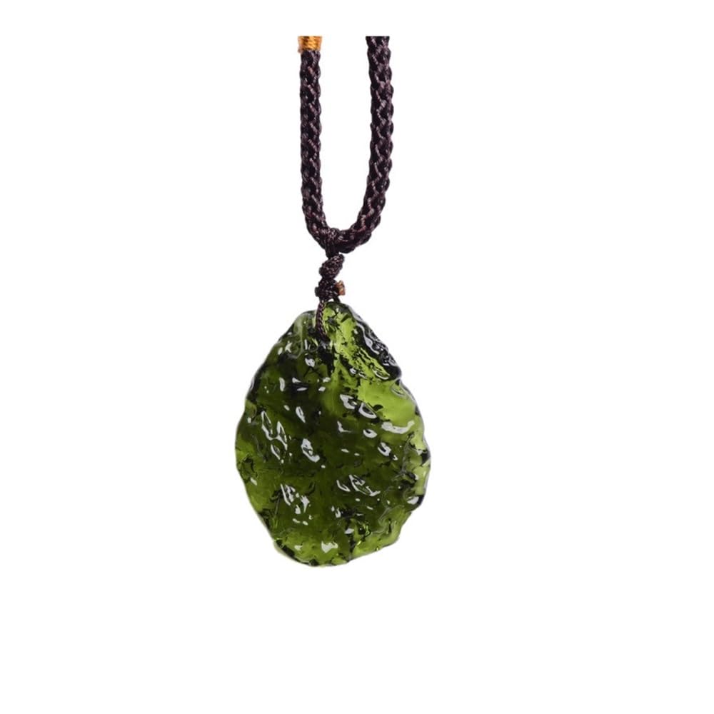 1PC Collana in vera Moldavite naturale Collana in meteorite ceco grezzo Cristallo energetico Pietra preziosa Elegante collana, regalo prezioso for gli amici(15-20g)