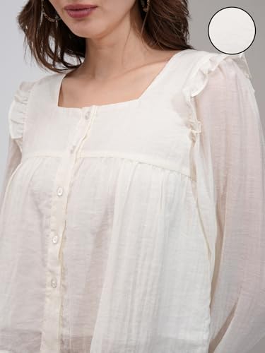 Image of Tokyo Talkies Women Viscose Blend Regular Fit Tops