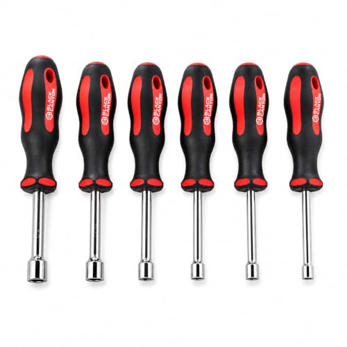 6-Piece SAE Nut Driver Set, 1/4"-1/2" Hollow Shaft Hex Nut Drivers, Chrome Plated Heat-Treated Steel Shaft, Ergonomic Non-Slip Handle for Automotive, Electrical, HVAC, Appliance Repair & DIY image 4