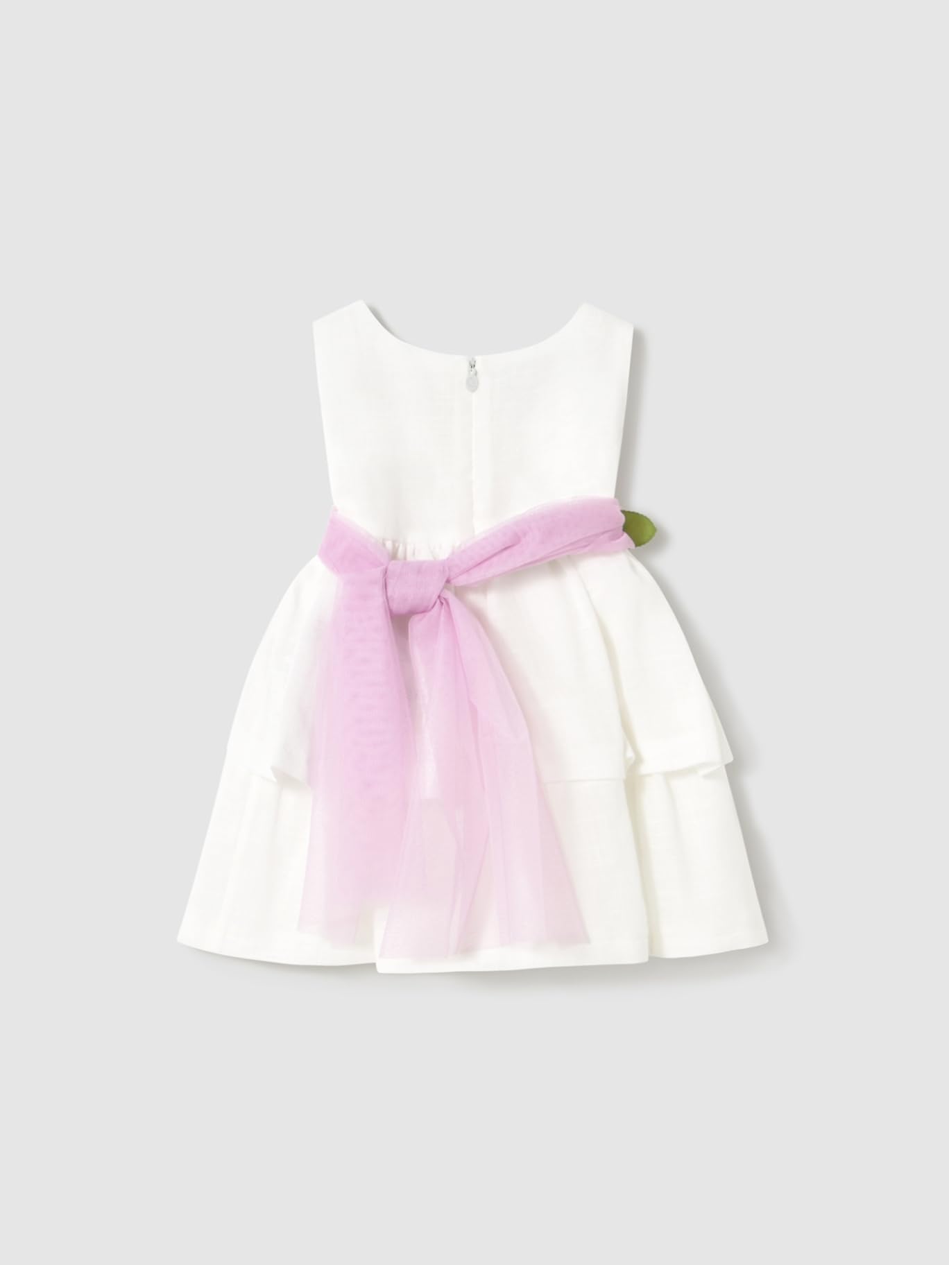 Mayoral Vestido fajin Flores para bebé niña Blanco
