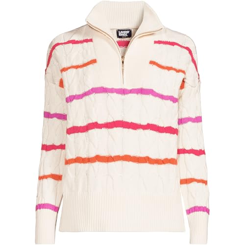 Lands' End Women's Drifter Cotton Quarter Zip Pullover Sweater3