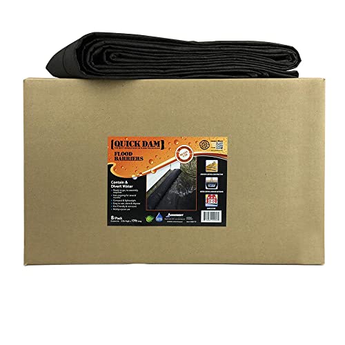 Image of Quick Dam QD617-8 Water-Activated Flood Barriers, 8 Pack, Black, 8 Count