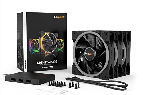 Image of be quiet! Light Wings 120mm PWM Premium Low Noise ARGB Cooling Fan | 4-Pin | 3-Pack | Black | BL076