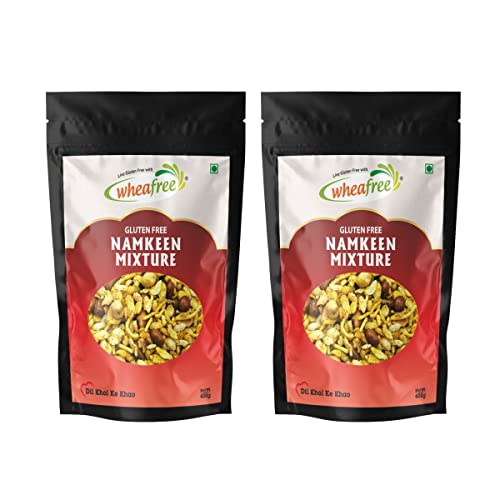 Image of Wheafree Gluten Free Sorghum Sooji (Pack of 2 x 400g Each) & Wheafree Namkeen Mixture - Pack of 2 (400g each)