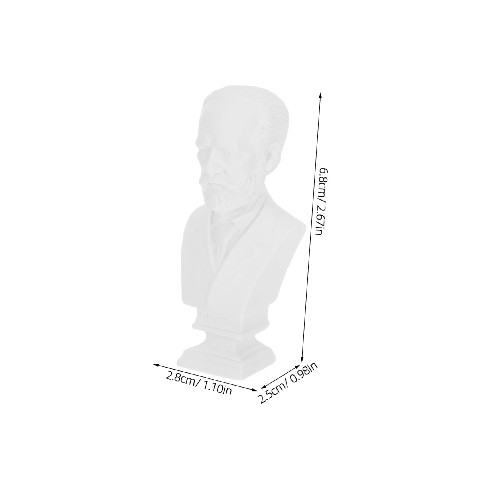 Ciieeo Sturdy Resin Musician Statue Bust Miniature Desktop Sculpture Home Decor Photo Prop for Art Collectors