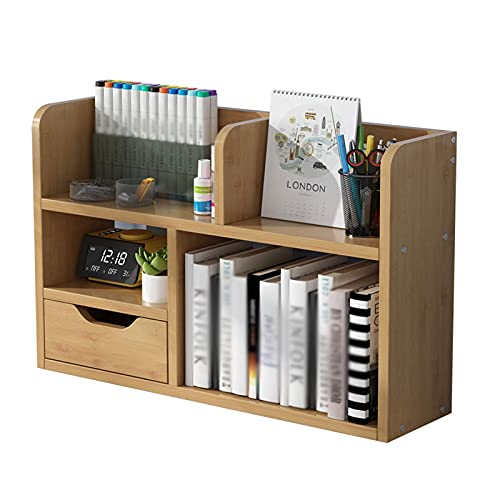 HAWDK Rack De Stockage De Bureau, Organisateur De Bureau, Porte-étagères en Bois, étagère De Bureau De Bureau Cover