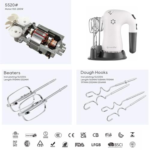 Max Life 5-Speed Electric Hand Mixer, White, With Beater Stand, Superior Power and Efficiency - Thumbnail 5