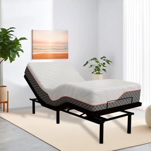 HomJoones Adjustable Bed Frame Twin XL Bed Frames Adjustable Twin XL Bed Frame Twin Adjustable Bed Frame with Remote Electric Adjustable Bed Frame Black Twin Bed Twin Adjustable Bed Base