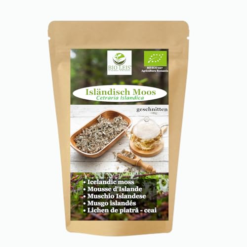 BIO Isländisch Moos Tee I 250 gr I Islandmoos geschnitten I Aus kontrolierte Wildsammlung I Cetraria Islandica I Bio Leis