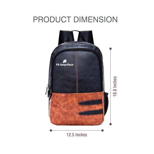 Image of 20L Small Faux Leather Water Resistant Anti Theft Laptop Backpack for 16 Inch Laptop /Backpack for Men /Women (Navy)