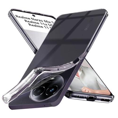Image of Fashionury Shockproof Crystal for Realme 11 / 11X 5G / Narzo 60X 5G | Raised Bumps for Camera & Screen Protection | 360 Degree Protection | Transparent Back Cover for Realme 11 / 11X 5G / Narzo 60X 5G