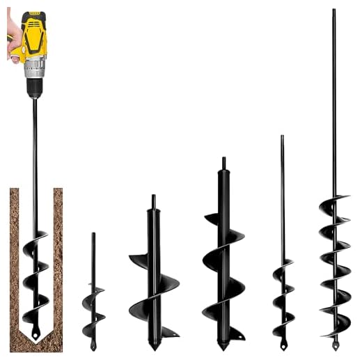 Best drill bit for beach umbrellas 5-Piece Auger Drill Bit Set for Easy Planting