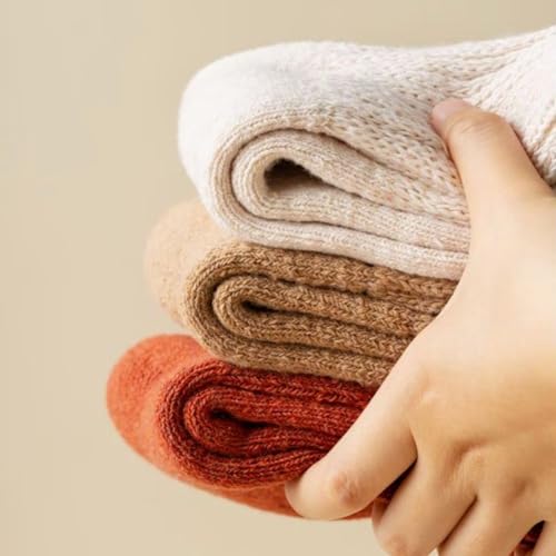Image of Yoicy Womens Super Thick Wool Socks - Soft Warm Comfort Casual Crew Winter Socks (Pack of 3-5), Multicolor