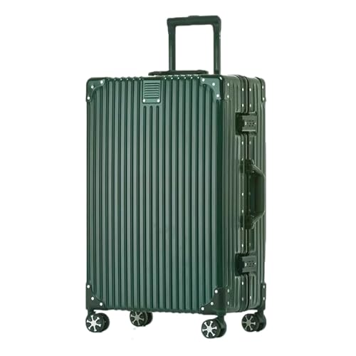 Aoliwei Maleta con marco de aluminio S (55 cm) – ligero 100 % policarbonato rígido en aspecto de metal, maletín de viaje de negocios de 35 L con TSA, 4 ruedas silenciosas de 360 °, Verde (marco de
