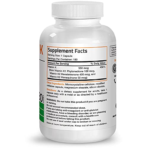 Bronson Vitamin K Triple Play (Vitamin K2 MK7 / Vitamin K2 MK4 / Vitamin K1) Full Spectrum