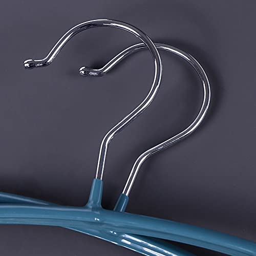 Besslee Royal Blue Clothes Hangers For Closet 5 Pack, Heavy Duty Metal Hangers For Coats Shirts Pants Sweaters Jackets Or Suits, Non-Slip Rubber Coated, Contour Shoulder Ends No Bump, 16.14” Long #TOP2