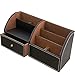 NA PU leather Desk Organizer with drawer pen holder for desk Multifunctional home thickened storage box as remote control holder makeup storage organizer HeBen1036