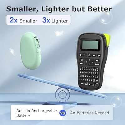 SUPVAN Label Maker E10 Green with 5 Rolls White Continuous Label