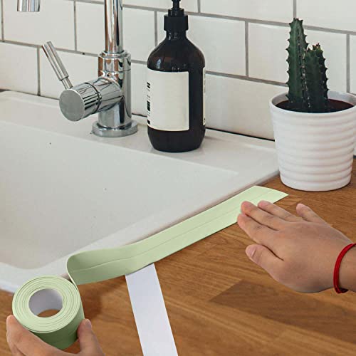Image of Bath & Kitchen Caulk Tape Sealant Strip, PVC Self Adhesive Tub and Wall Sealing Tape Caulk Sealer,Caulk Strip,sealant Tape,Shower Tile Sealer Adhesive sealant (Green)