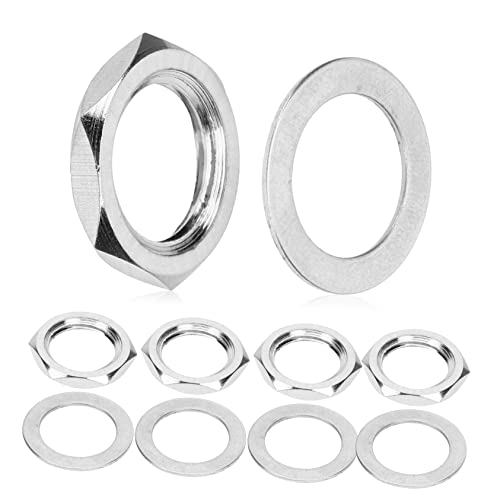 ibasenice Coustic Guitar Parts 10 Sets of Electric Guitar Nuts Washers Gaskets and Socket Nuts for Guitar Replacement