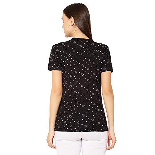 Image of Mack Jonney Cotton Blend V Neck Half Sleeve T-Shirt for Women Regular Fit (Pack of 2)