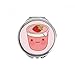 Expression Strawberry Ice Hand Compact Mirror Round Portable Pocket Glass
