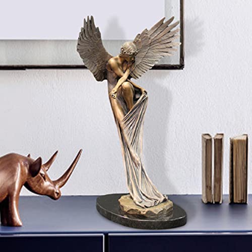 Escultura criativa de anjo da Redenção, estátua de arte de anjo em resina 3D, asas de anjo flutuante