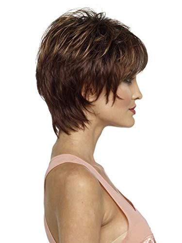 Elle Wig Color CHOCOLATE CHERRY - Envy Wigs 5.5" Mid-Length Boy Cut Synthetic Capless Women's Straight Fashion Highlights Peluca Bundle MaxWigs Hairloss Booklet