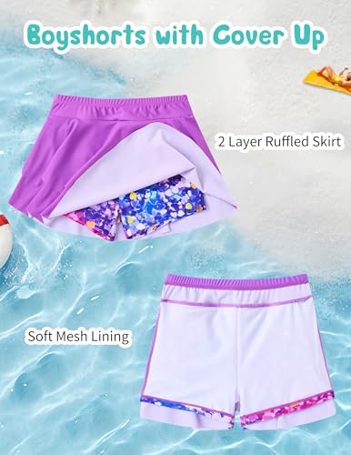ALISISTER Girls Tankini Swimsuit Two Piece Bathing Suits Summer Beach Swimwear with Shorts for 7-12 Years4