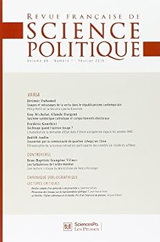 Paperback REVUE FRANCAISE DE SCIENCE POLITIQUE 65/1 (REVUE RFSP) [French] Book