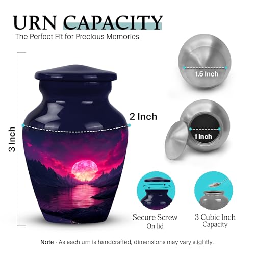 Image of Beach Urn - Memorial Keepsakes for Human - 3 Inch - Pack of 2 - Urns for Ashes for Men & Women - Funeral Urn for Ashes - Decorative Urns for Human Ash