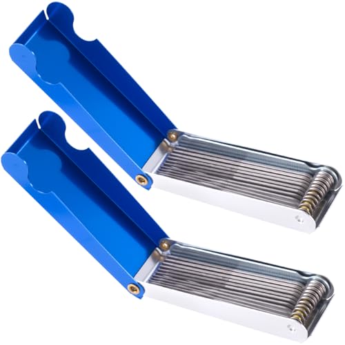 Winsyison 2pcs Guitar Nut Slotting File Set Stainless Steel Needle Nut Slotting Files Tools 0.4-1.6mm 13 Sizes Replacement Tools Accessories for Guitar Bass Musical Instruments- Blue