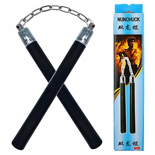 Nunchucks, Safe Solid Rubber Training Nunchucks/Nunchakus with Steel Chain for Beginners, Adults and Professional Perform, Practice, Exercise