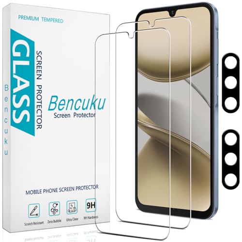 Bencuku (2+2 Pack) Screen Protector for Samsung Galaxy A16 5G Tempered Glass with Camera Lens Protector, Anti Scratch, Bubble Free