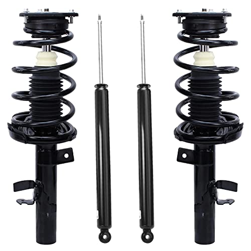 Detroit Axle - Struts Shocks for 2012 2013 Ford Focus Complete 2 Front Struts with Coil Spring 2 Rear Shock Absorbers Replacement Quick Install Ready Struts Assembly