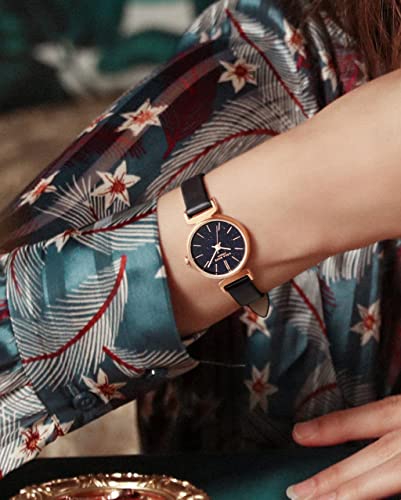 Lola Rose Women's Blue Sandstone Watch With Black Leather Strap #TOP4