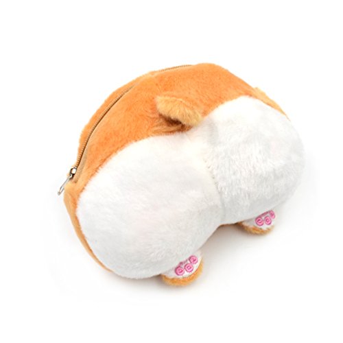 Ynuth Portefeuilles Porte-Monnaie Corgi Butt Ass Kawaii Sac Coin en Peluche