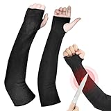 Cut Resistant Sleeves With Thumb Hole, Arm Protection Sleeves Level 5 Slash Resistant Safety Arm Protector, 18 Inch/45cm Long Gardening Guard Sleeves Prevent Scrapes for Thin Skin And Bruising -1 Pair