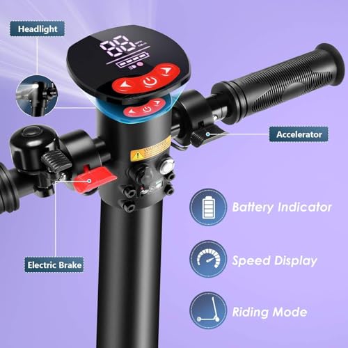 Image of Caroma Electric Scooter Adults,450W Peak Foldable E-Scooter,16 MPH,21 Miles | 3 Speeds & 15 Climb, UL2272 EABS Brake,Smart LED Display Lights, Foldable Frame For Kids 8+, Teens Women Commute Travel