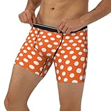 Novastar Herren-Boxershorts – Orange gepunktet, elastisch, Herren-Unterwäsche...