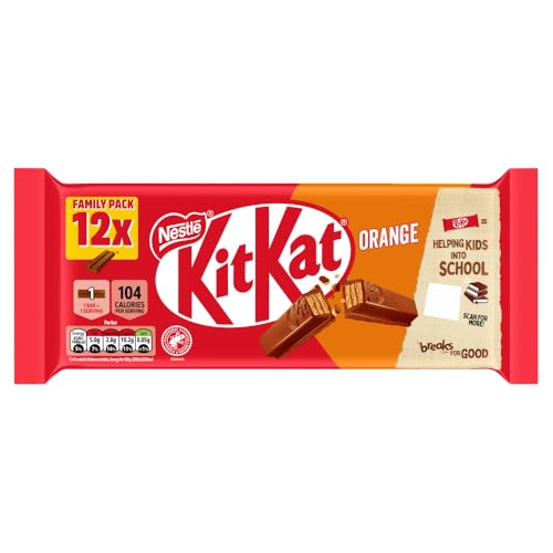 KitKat 2 Finger Orange Chocolate Biscuit Bars Multipack Crispy Wafer Bars Covered in Orange Flavoured Milk Chocolate - 24 x 20.7g Bars
