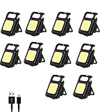 [Rabatt 10 Stück]COB Flashlights Inspektionsleuchten 500 Lumen, COB Schlüsselanhänger, 4 Modi, Tragbare Arbeitslampe Kleine Taschenlampen Wasserdicht für Camping Reparatur Notbeleuchtung Wandern