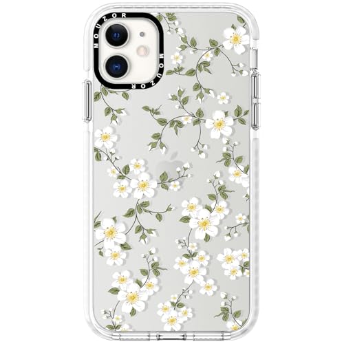 Mouzor Cute Phone Case Compatible with iPhone 11, Vine Flowers Aesthetic Floral Pattern Case, Soft TPU Shockproof Bumper Cover for Girls Women