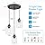 SKEJAO 3-Light Pendant Lighting,3 Pendant Light Fixture for Kitchen Island,Dining Lamp Ceiling Hanging,with Adjustable Cord and Glass Shade for Farmhouse Living Dining Room Bar,Black