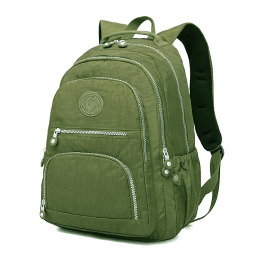Mochila Bolsa Leve Fofa Feminina Moderna Estilosa Escola Faculdade Trabalho Viagem Academia Passeio Fashion Menina Estudante Casual Grande Espaçosa Confortável Qualidade Versátil Unisex Verde Militar