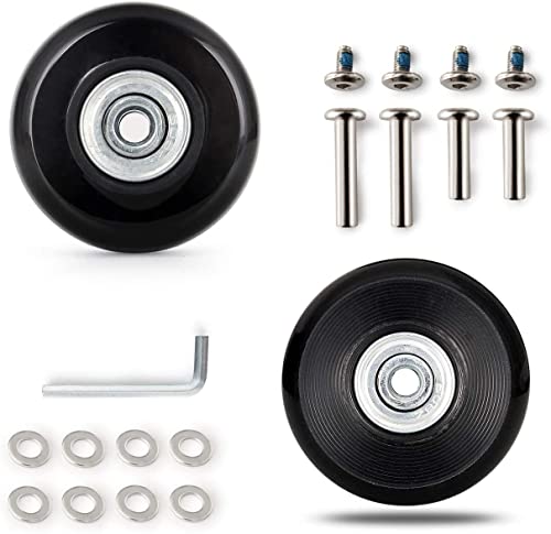 KJOET 静音シリーズ 車輪用交換タイヤキット キャスター ショッピングカート スーツケース キャリーボックス タイヤなどの車輪補修用 DIYキャスター取替え 修理 交換 車輪2個入り (車輪45mm車軸 30mm,35mm)